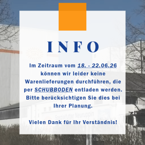 keine schubboden-lieferungen möglich
