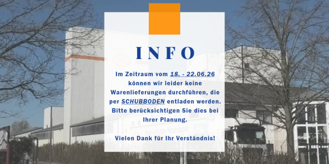 keine schubboden-lieferungen möglich
